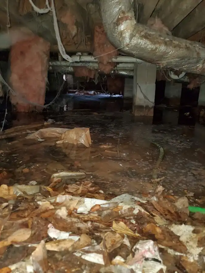 Crawl space flood assessment for Commercial Water Damage Restoration in Jamesburg